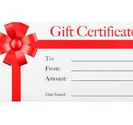 gift certificates